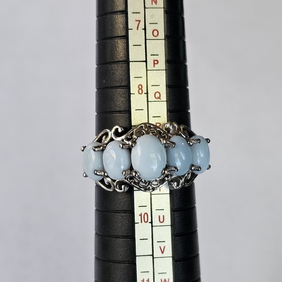 Vintage Genuine Larimar Platinum/925 Ring Sz 9. - Picture 11 of 11